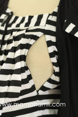 Baju Menyusui Lorek Dalam Hitam